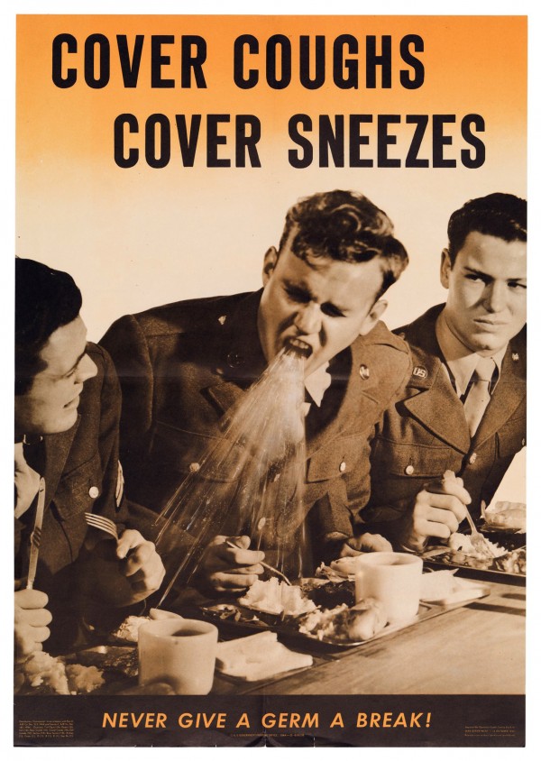WWII Cover Coughs Cover Sbeezes Poster  Print